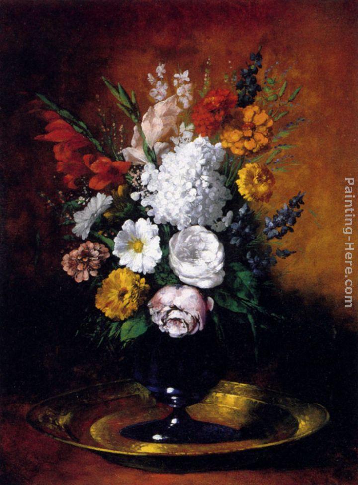 Germain Theodure Clement Ribot Vase De Fleurs